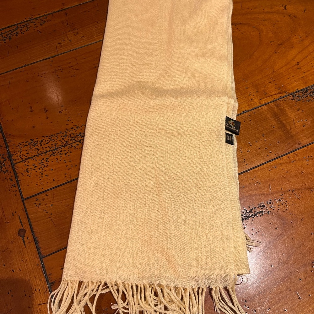 Lara Piana cashmere and silk scarf or shawl in butter color